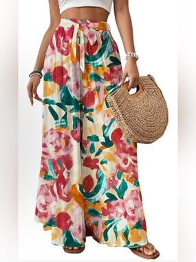 BSUBSEACH Flowy Floral Palazzo Pants